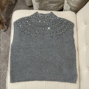 House of Harlow 1960 Charcoal Embellished Turtleneck Sweater. New without tags